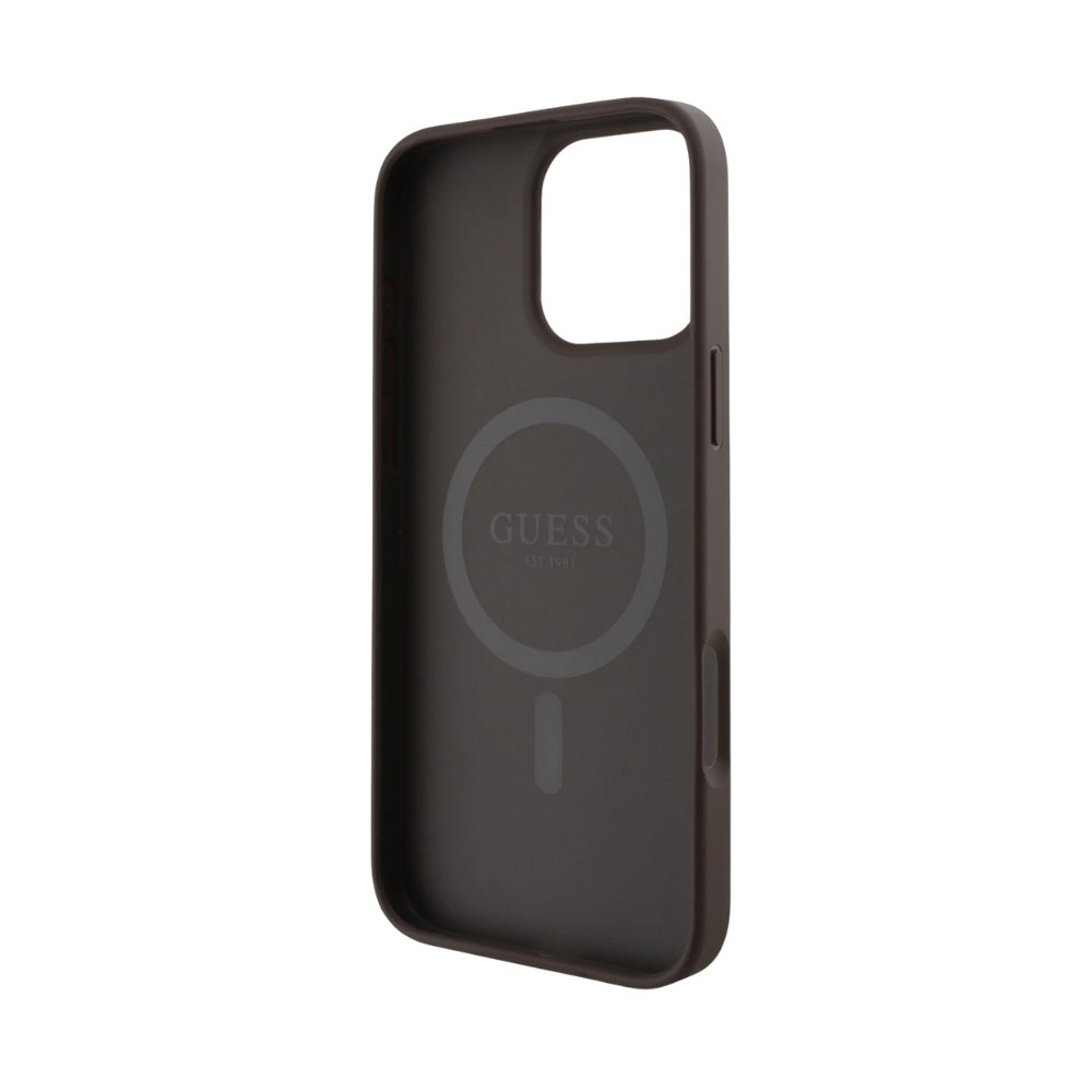 GUESS Hc MagSafe Pu 4g Ring Classic Logo Brown iPhone 16 Pro — foto 3