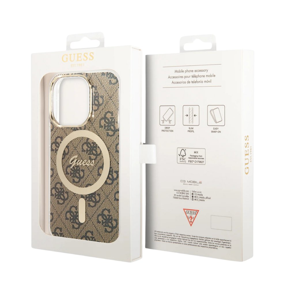 GUESS Hc MagSafe Iml 4g Brown iPhone 16 Pro — foto 4