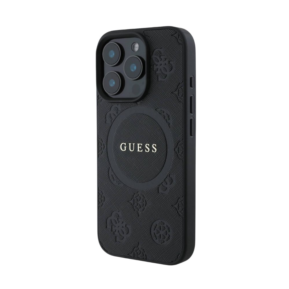 GUESS Hc MagSafe Saffiano Peony Classic Logo Black iPhone 16 Pro — foto 3