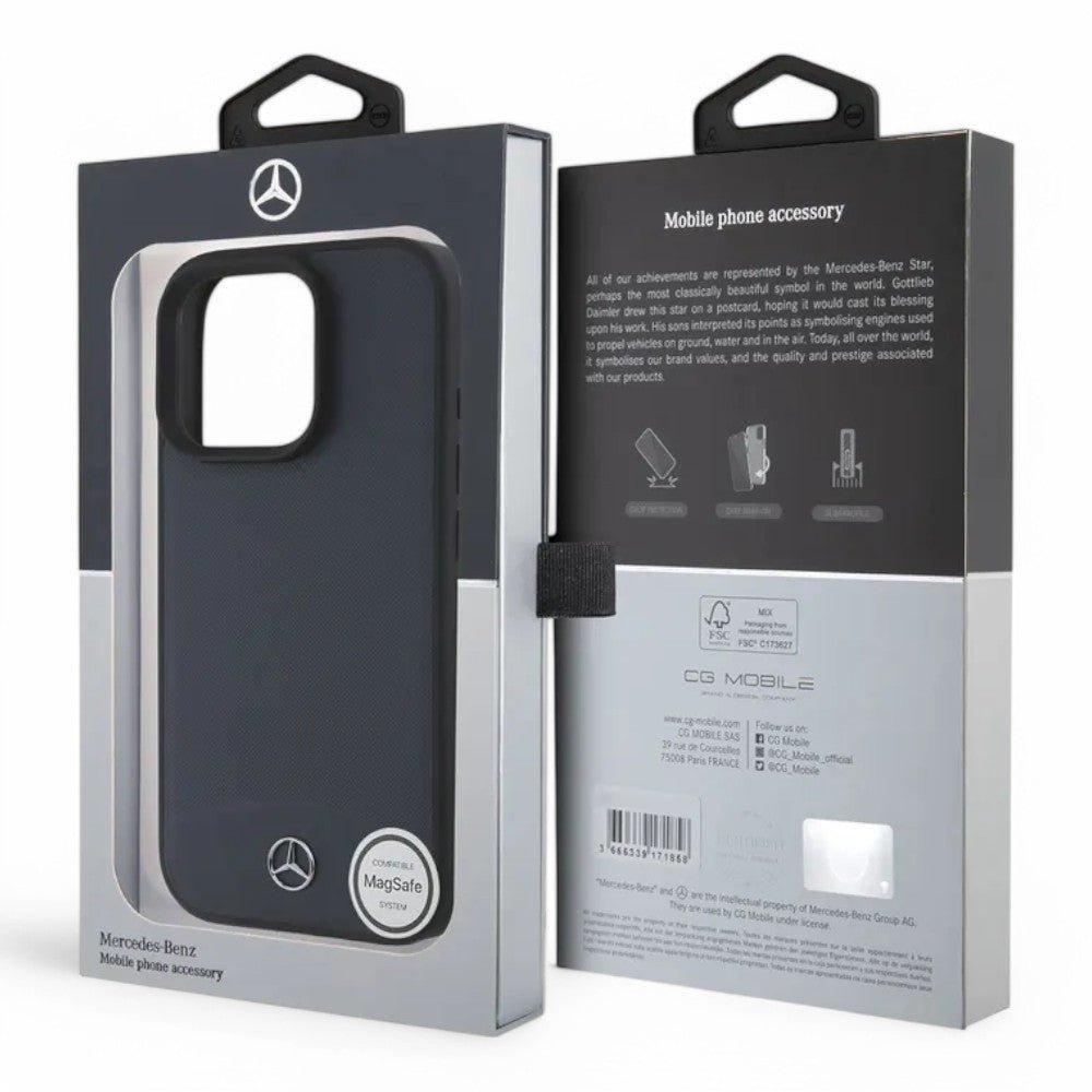 Estuche de Cuero Navy MagSafe para iPhone 16 Pro