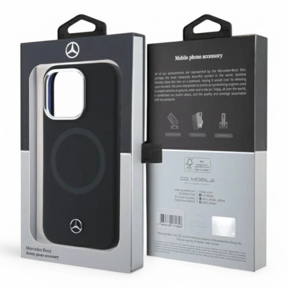 Mercedes-benz Mb Hc MagSafe Silicone Tonal Logo Black iPhone 16 Pro
