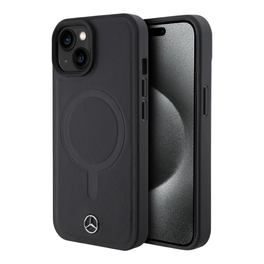 Mercedes-benz Mb Hc MagSafe Plain Smooth Leather Black iPhone 16 Pro Max