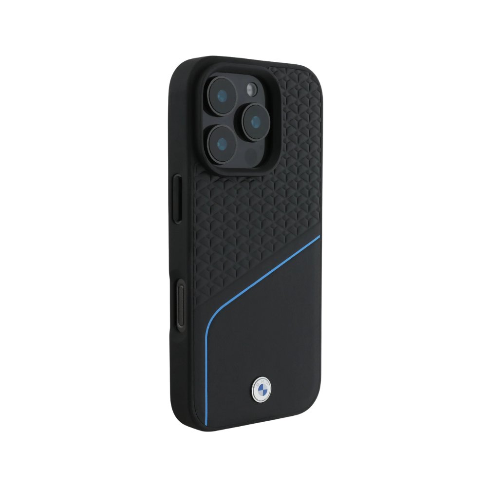 BMW Hc Sign MagSafe Leather Textured And Line Black iPhone 16 Pro Max — foto 3