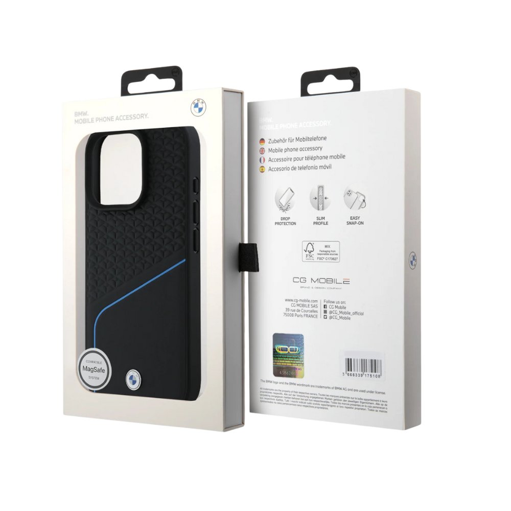 BMW Hc Sign MagSafe Leather Textured And Line Black iPhone 16 Pro Max — foto 4