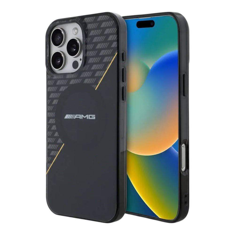 Amg Hc MagSafe Double Layer Transparent Rhombs Black/yellow iPhone 16 Pro Max — foto 2