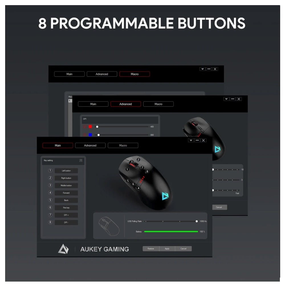 Aukey Gaming Wireless Knight Mouse RGB 16000 DPI — foto 4