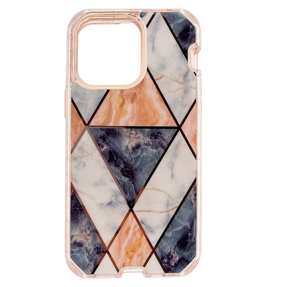 Case el Rey Marble Defender - iPhone 13 Pro Max - Naranja