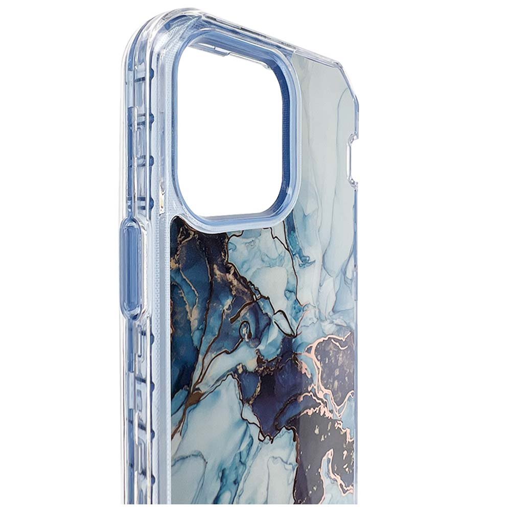 Case el Rey Marble Defender Azul para iPhone 14 Pro Max — foto 3