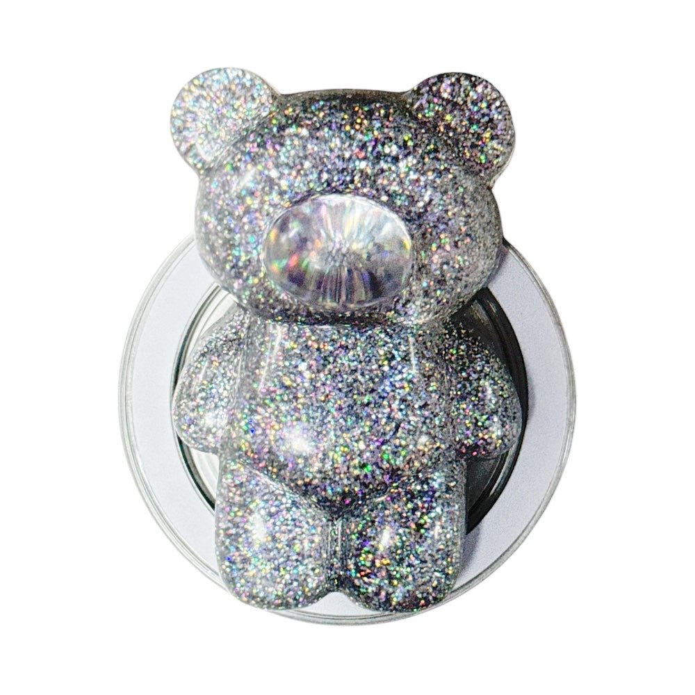 Gadget Pop Grip Circular Oso Plateado