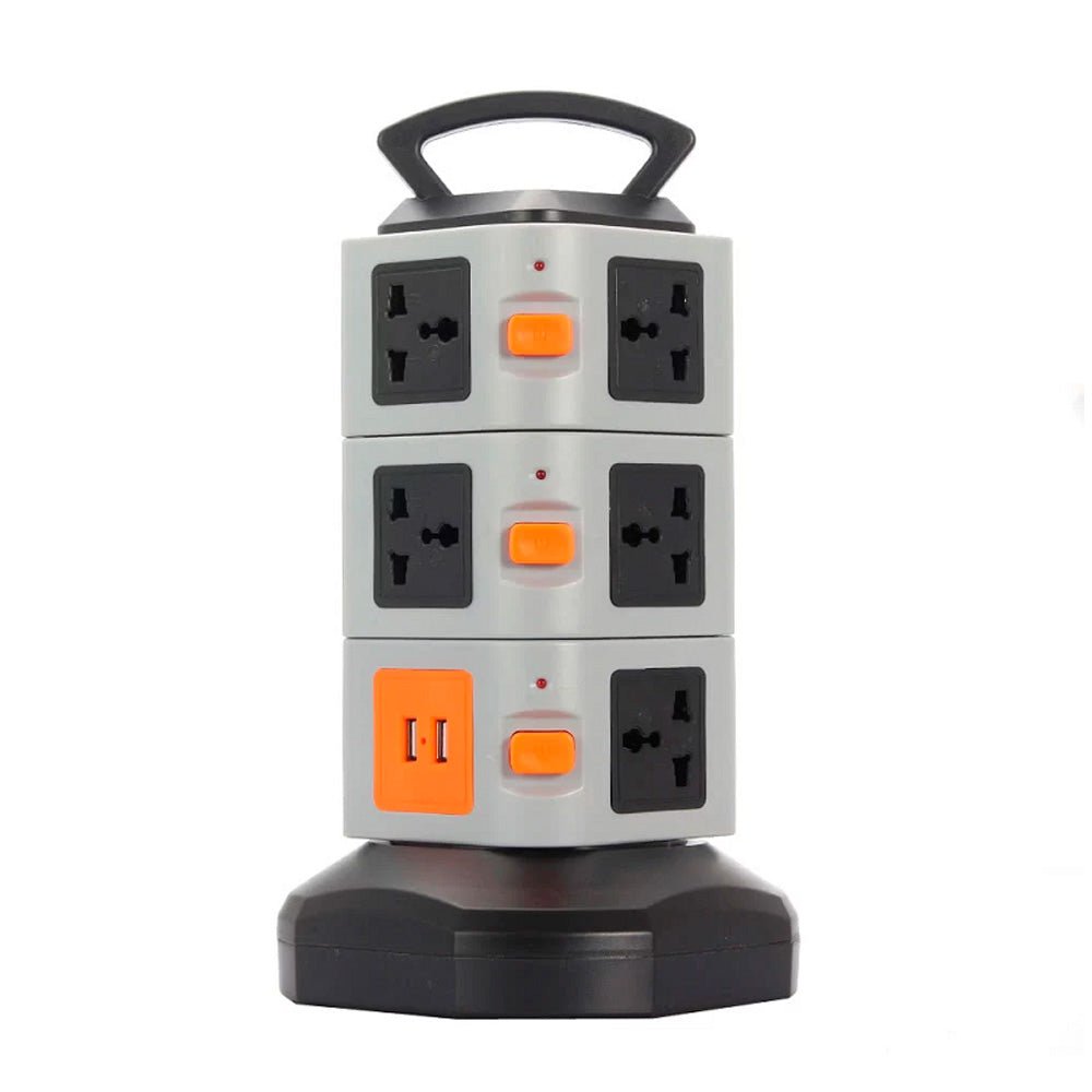 Multi Socket 8 Conectores Gris / Negro