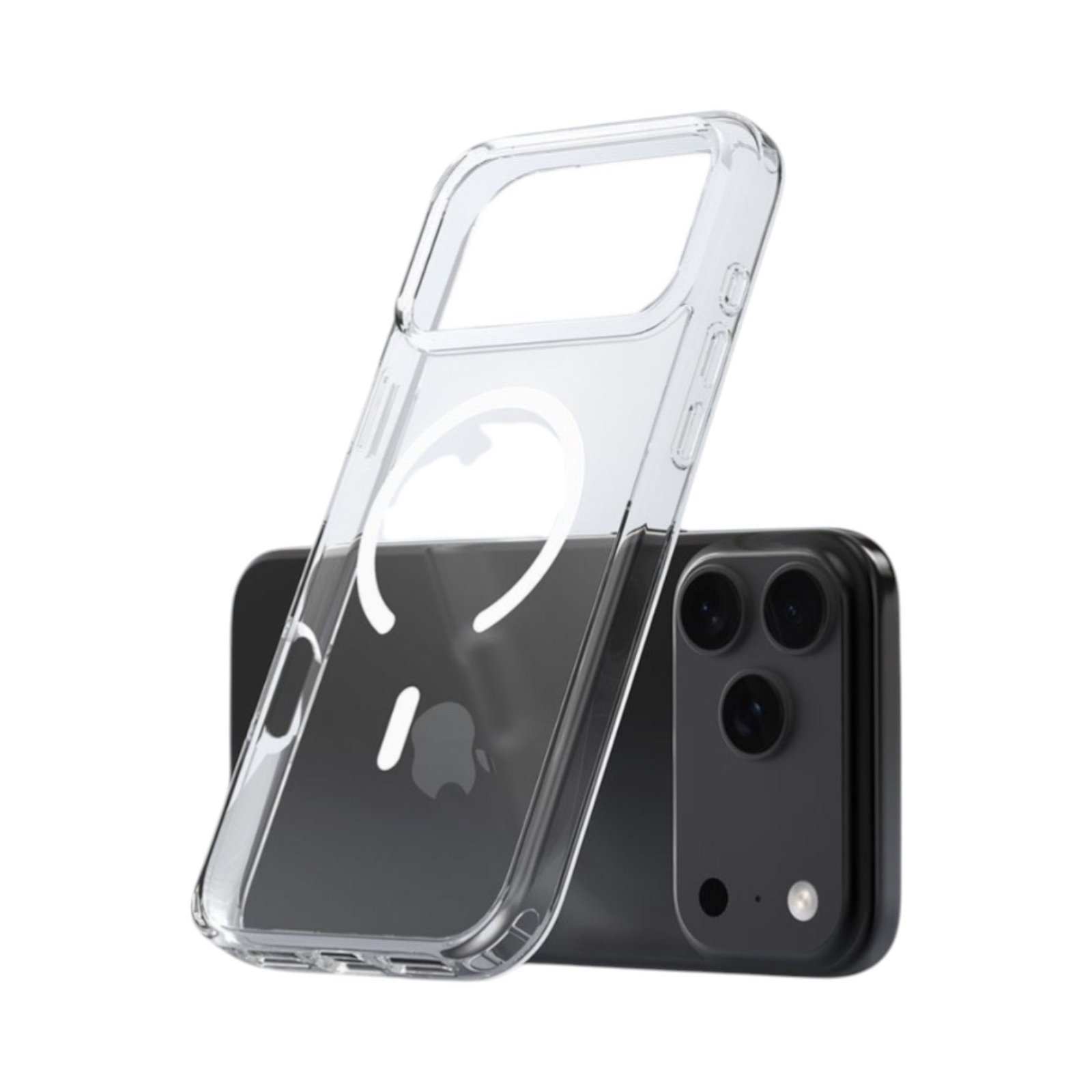 Estuche Clean Series Magnetic Shockproof Stand Case Devia iPhone 17 Pro Transparente