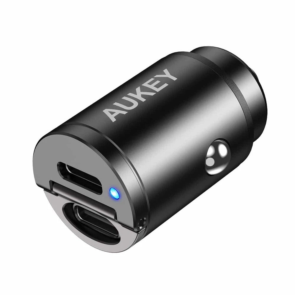 Cargador Aukey Carro 30 W Ultra Small 2 Port Tipo C para Color Negro — foto 2