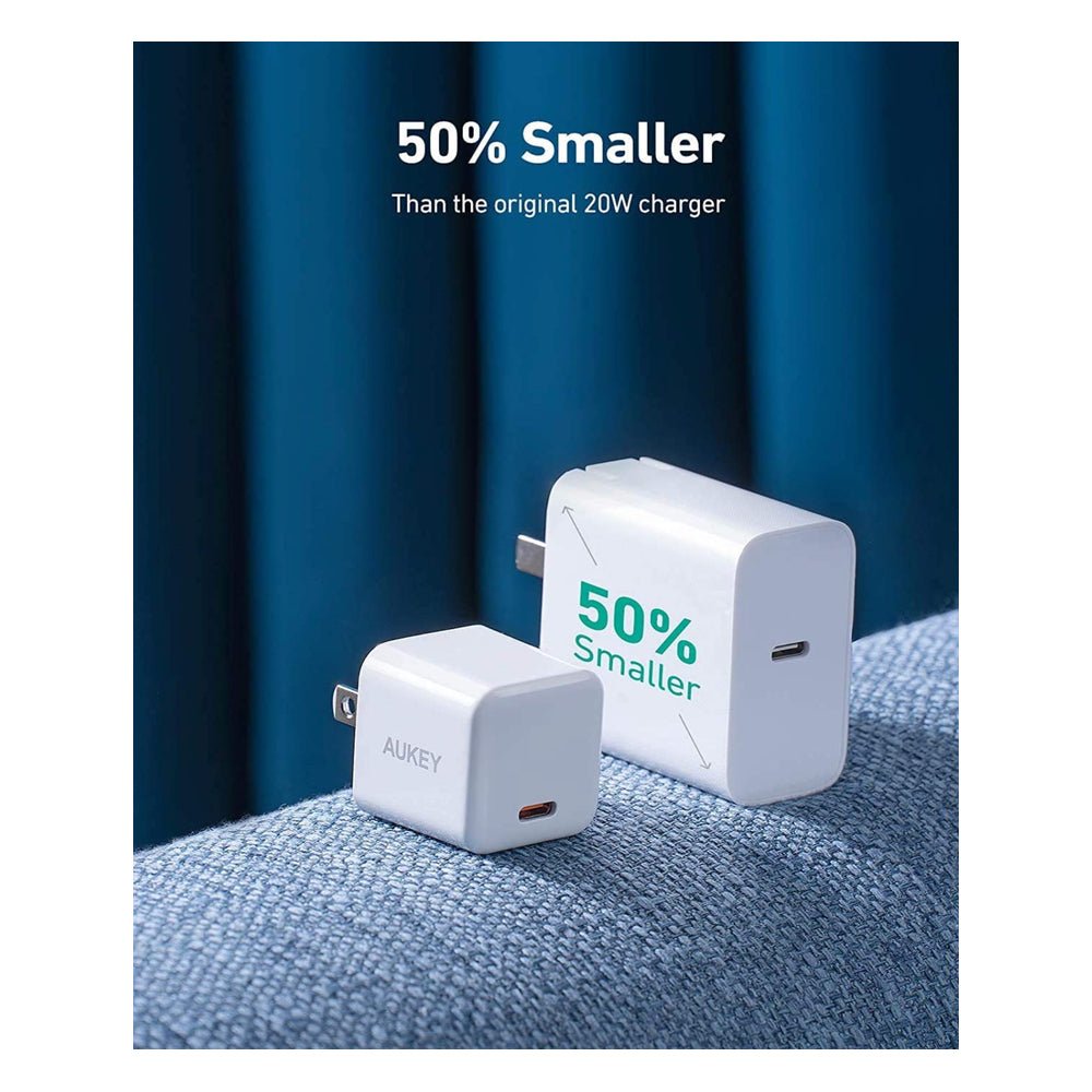 Cargador Aukey Pared 20W Ultra Compacto PD Blanco — foto 4