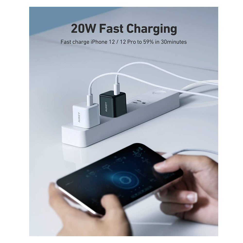Cargador Aukey Pared 20W Ultra Compacto PD Blanco — foto 5