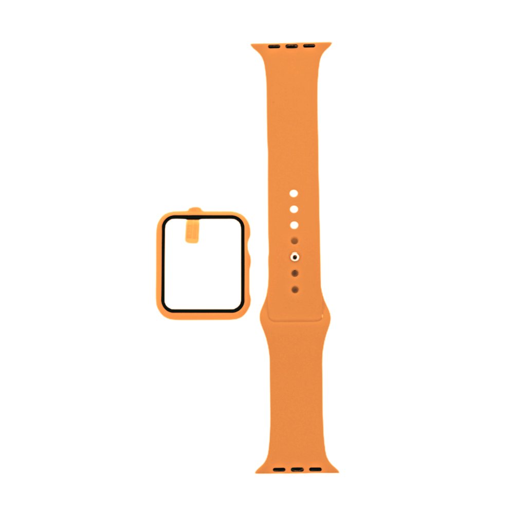 Accesorio El Rey Pulsera con Bumper y Protector de Pantalla Apple Watch 38 Mm Color Naranja