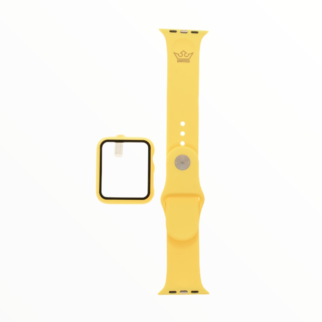 Accesorio El Rey Pulsera con Bumper y Protector de Pantalla Apple Watch 42 Mm Color Amarillo — foto 3