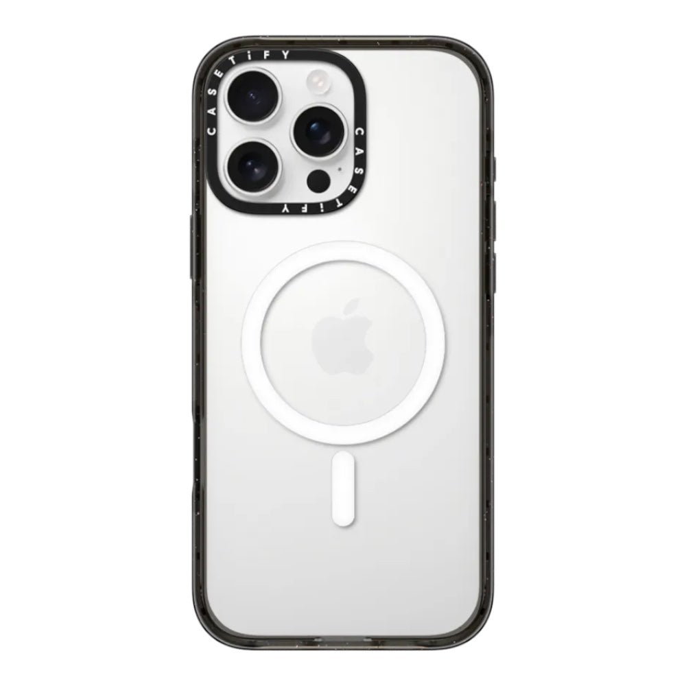 Case CASETiFY Impact con MagSafe iPhone 15 Plus Transparente con Marco Negro