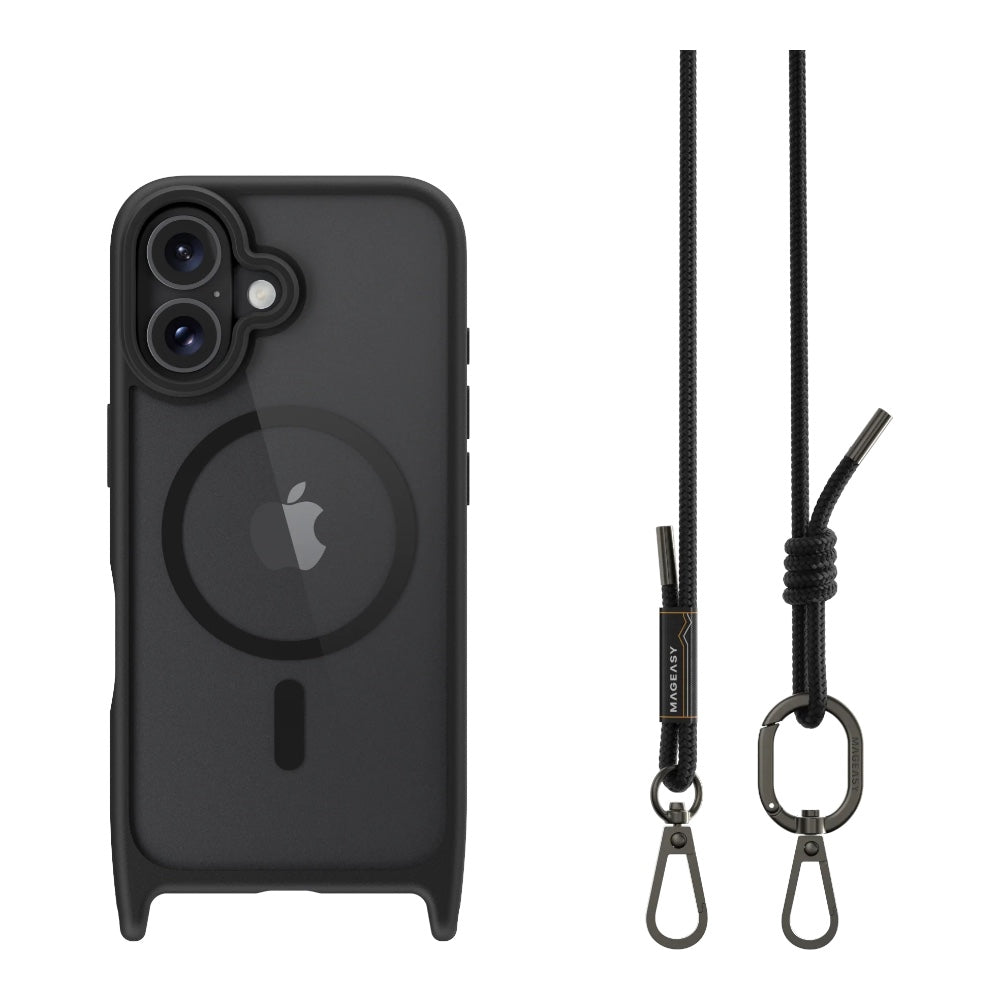 Estuche MagEasy Skin iPhone 16 Roam M Shockproof Protective Case With Lanyard For 2024 iPhone 16 Color Negro — foto 5