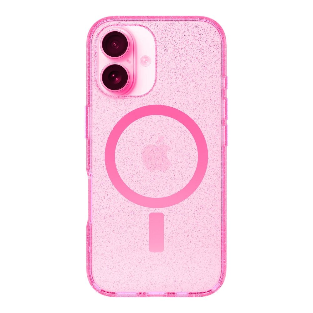 Estuche OtterBox Symmetry con MagSafe iPhone 16 Color Glitter Rosado