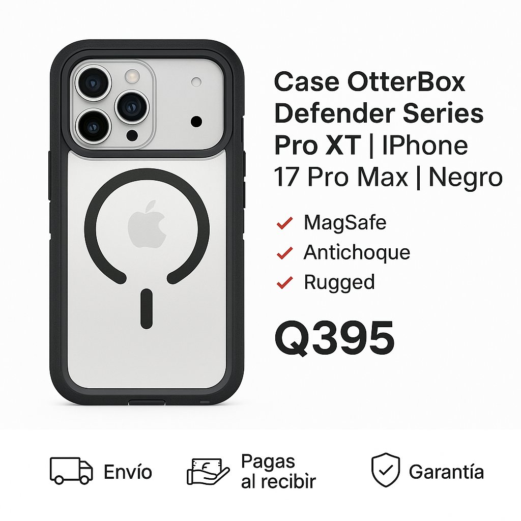 Case OtterBox Defender Series Pro XT | iPhone 17 Pro Max | Negro — foto 7