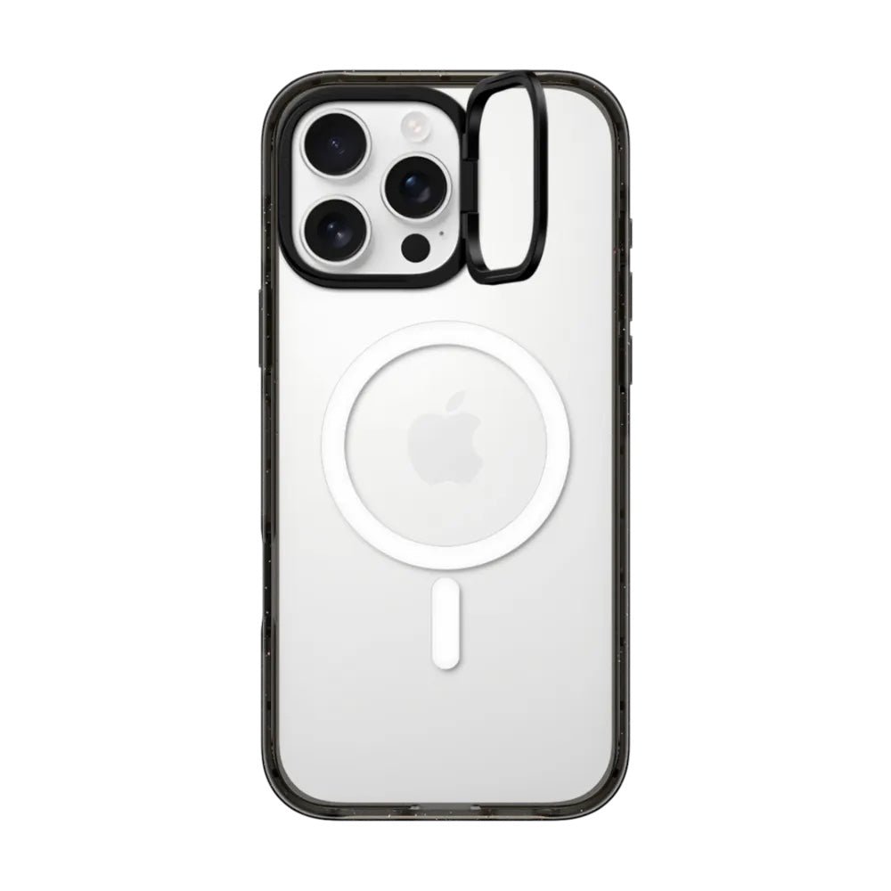Case CASETiFY Ring Stand con MagSafe Marco Negro iPhone 15 Pro Max Transparente — foto 3