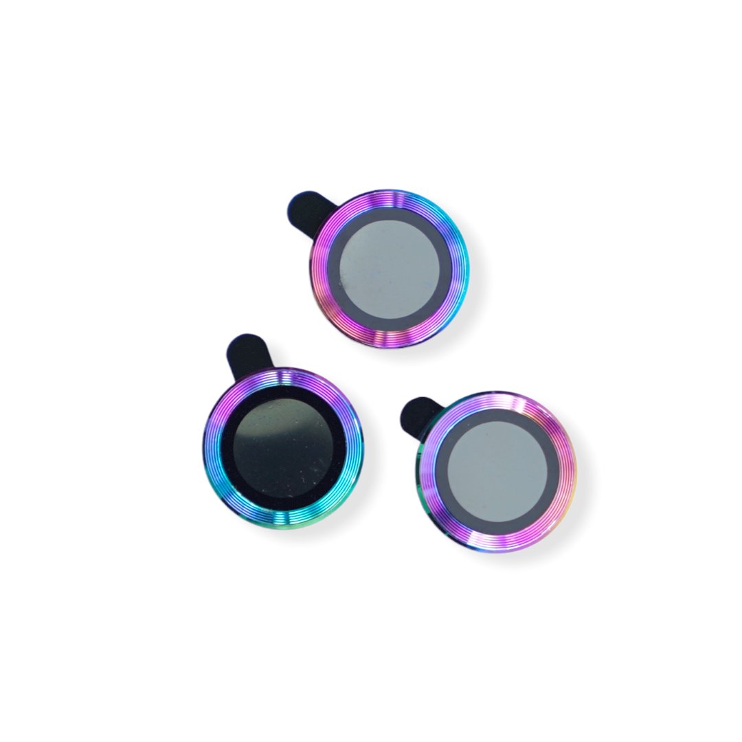 Accesorio El Rey Vidrio Templado Cámara con Borde de Metal para iPhone 12 Pro Max Color Tornasol