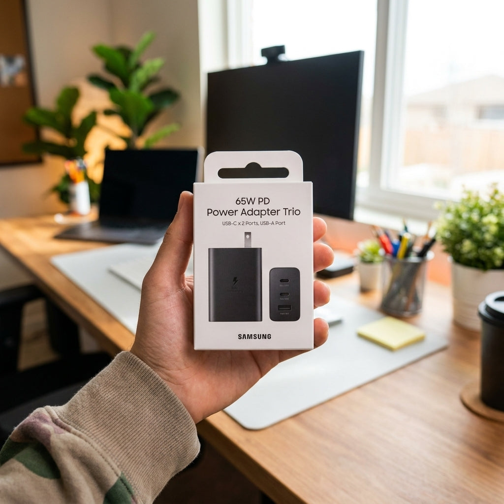 Cable Samsung Cargador de Pared 65w PD Power Adpter Trio USB-C X 2 Port Negro ( Ep-t6530) con Empaqu — foto 5