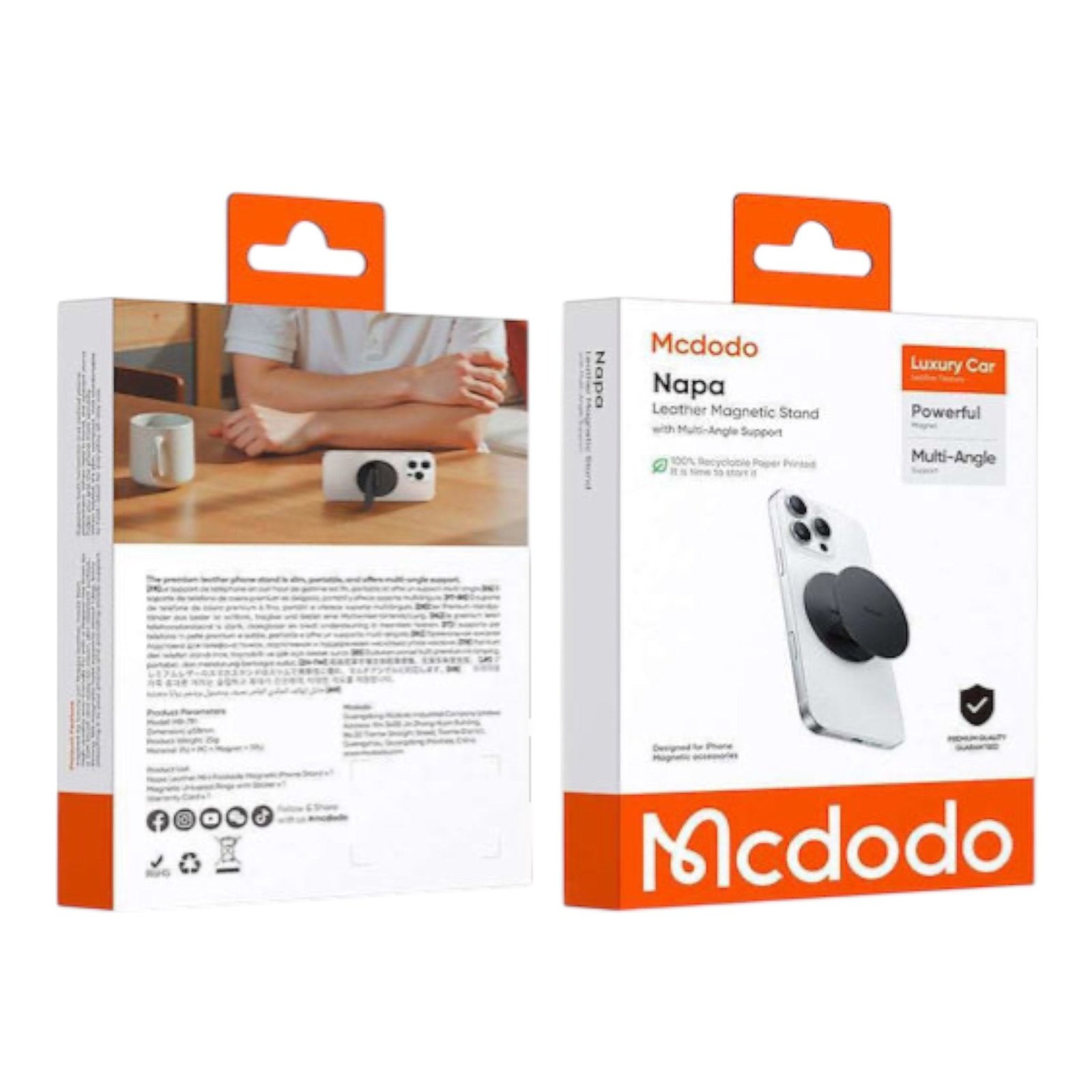 Accesorio McDodo Mr-7910 Soporte Circular Magnético para Celular Serie Napa Negro — foto 4