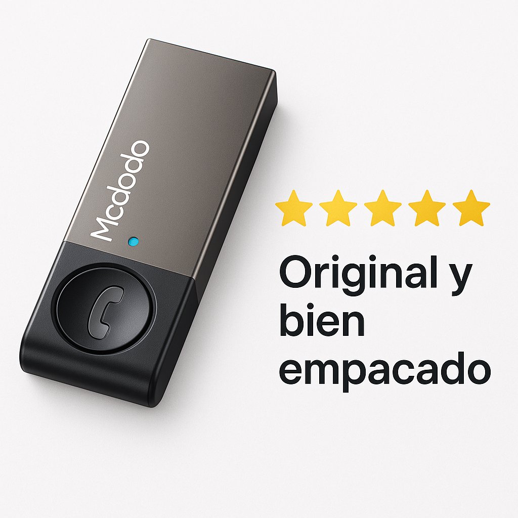 Cable McDodo Ot-8250 Adaptador Inalámbrico USB-A para Carro con Botón Multifunción Negro — foto 8