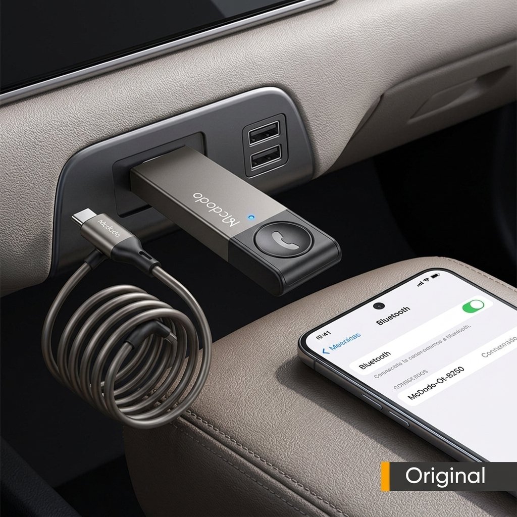 Cable McDodo Ot-8250 Adaptador Inalámbrico USB-A para Carro con Botón Multifunción Negro — foto 7