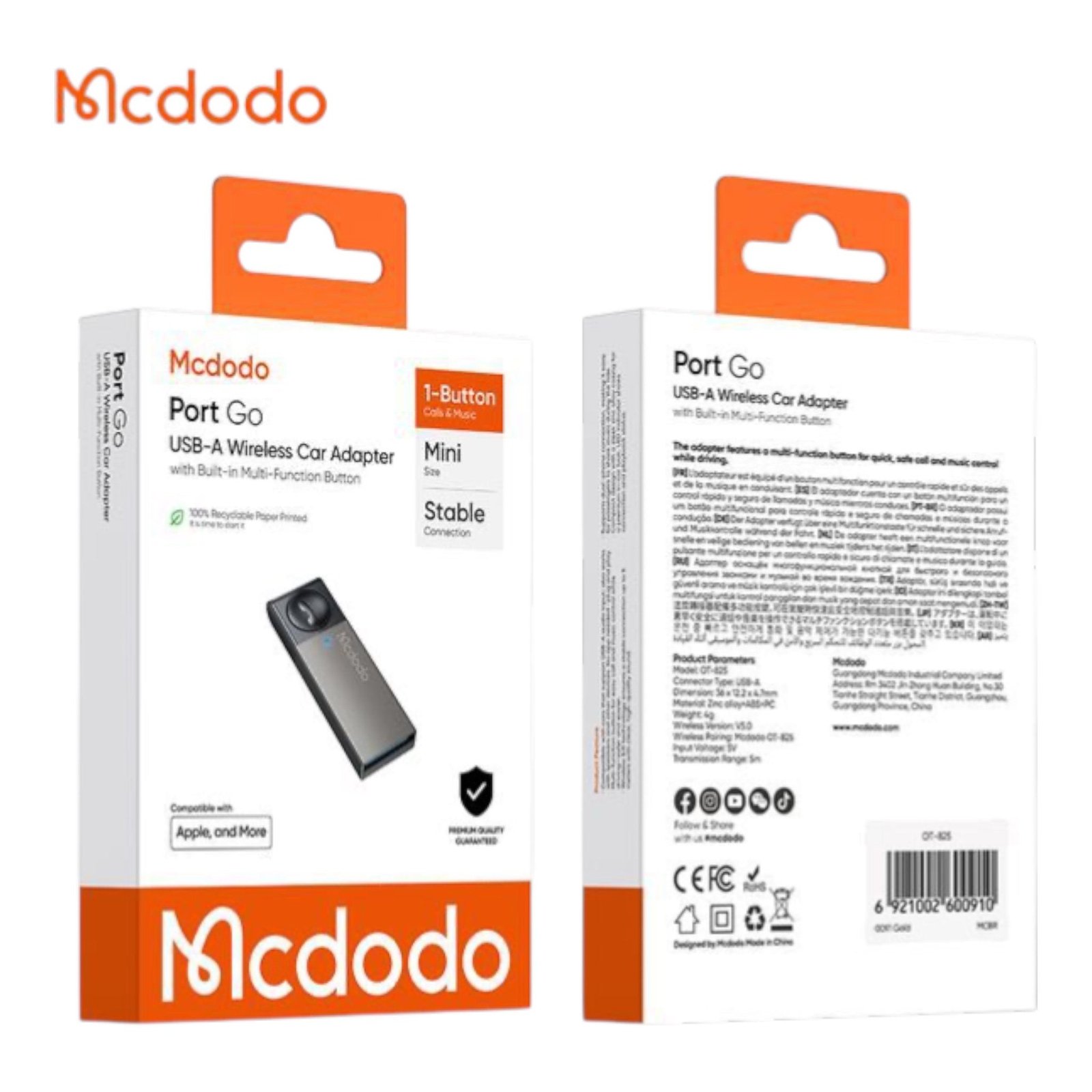 Cable McDodo Ca-8700 Cable Audio USB-A a 3.5mm Inalámbrico Espiral 1.7m Negro — foto 3