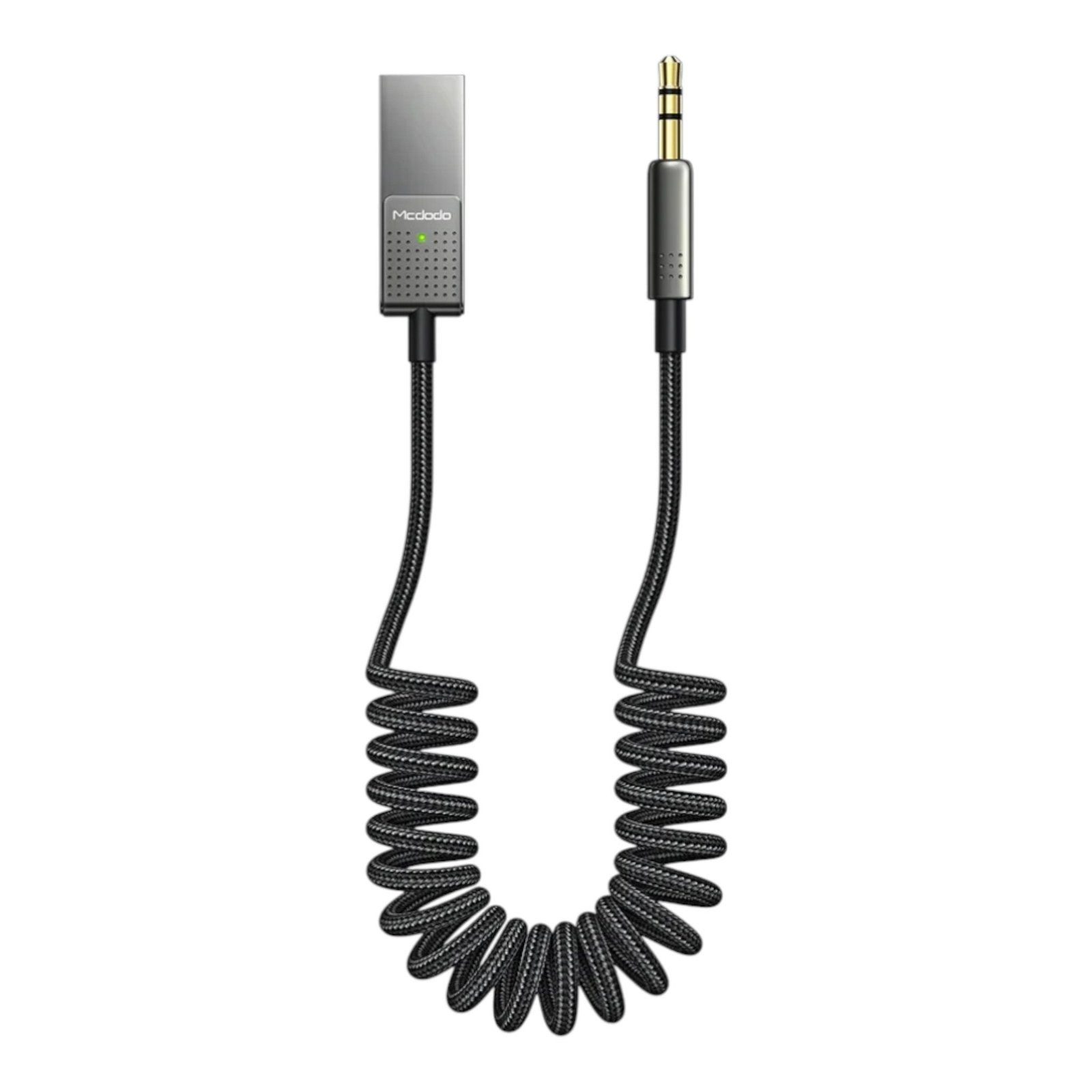 Cable McDodo Ca-8700 Cable Audio USB-A a 3.5mm Inalámbrico Espiral 1.7m Negro — foto 4