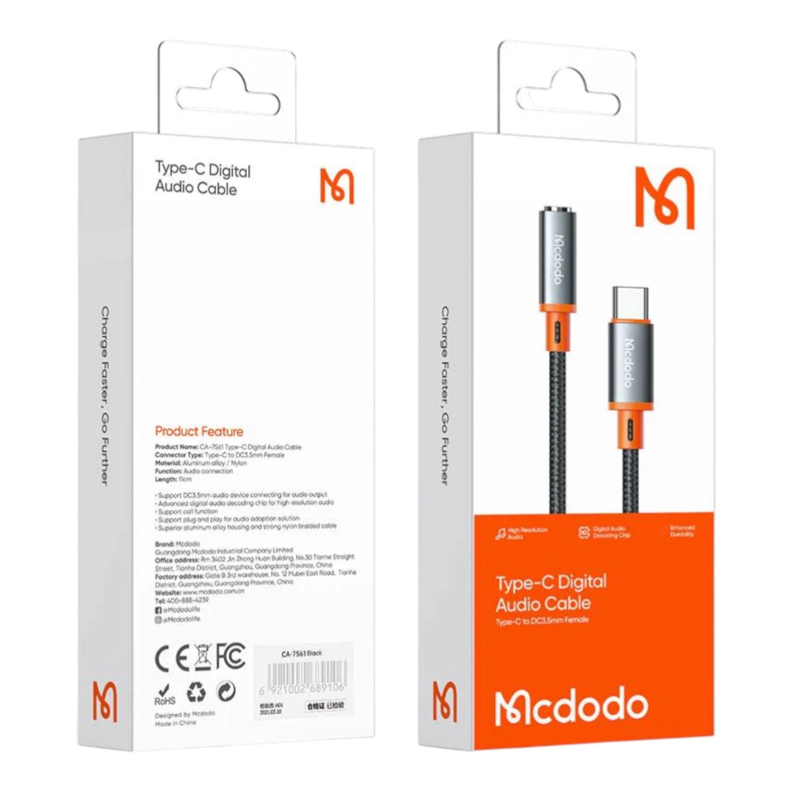 Accesorio McDodo Ca-7561 Adaptador Audio Tipo C a 3.5mm Hembra 11cm Gris — foto 3