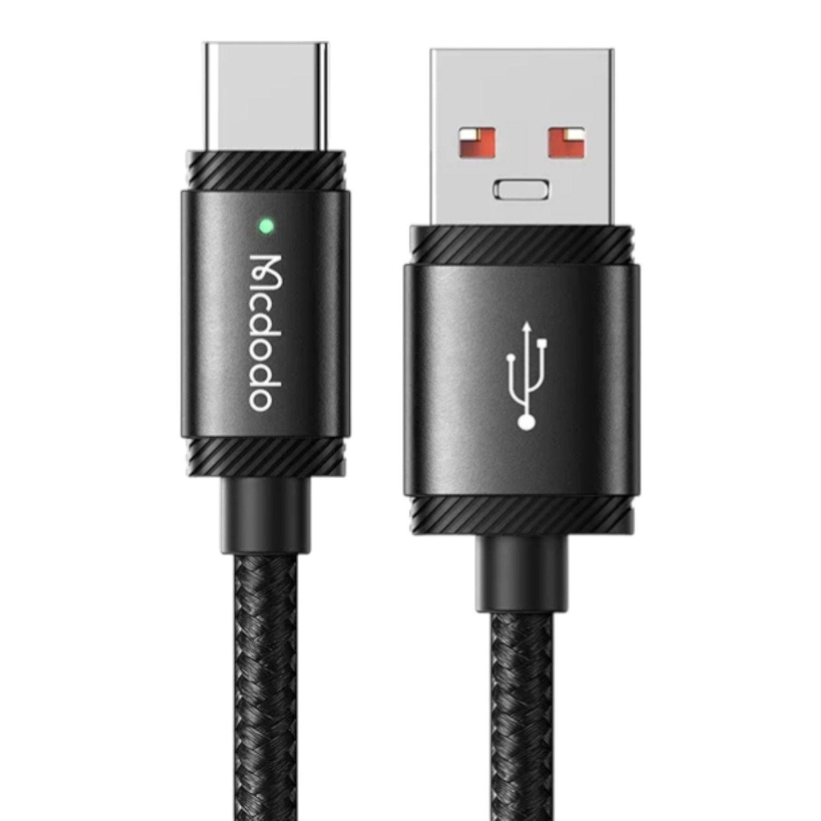 Cable McDodo Ca-4730 Cable USB-A a Tipo C 120W 1.5m con Luz LED Negro