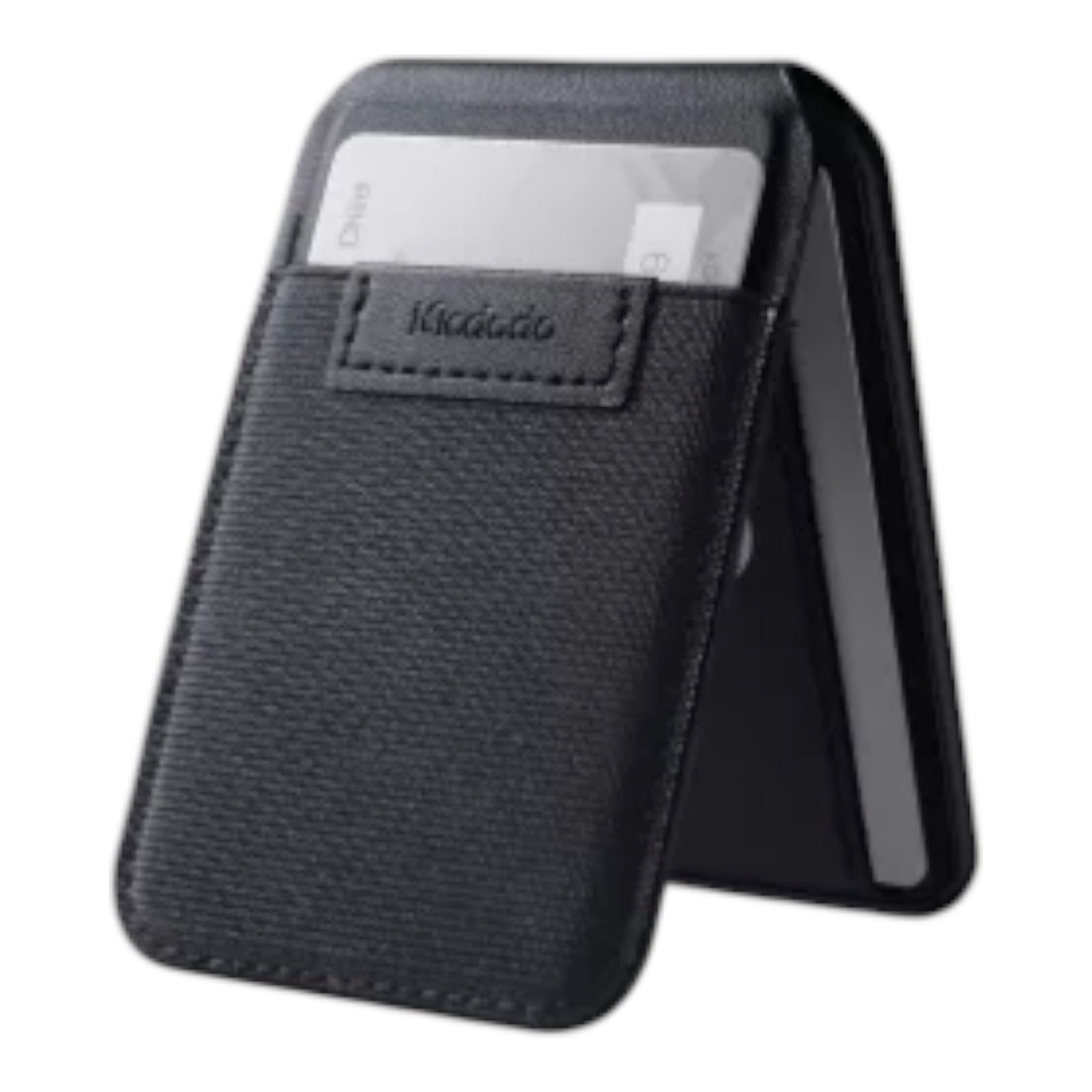 Accesorio McDodo Wh-2050 Porta Tarjetas Magnético 2 en 1 con Soporte Serie Napa Negro
