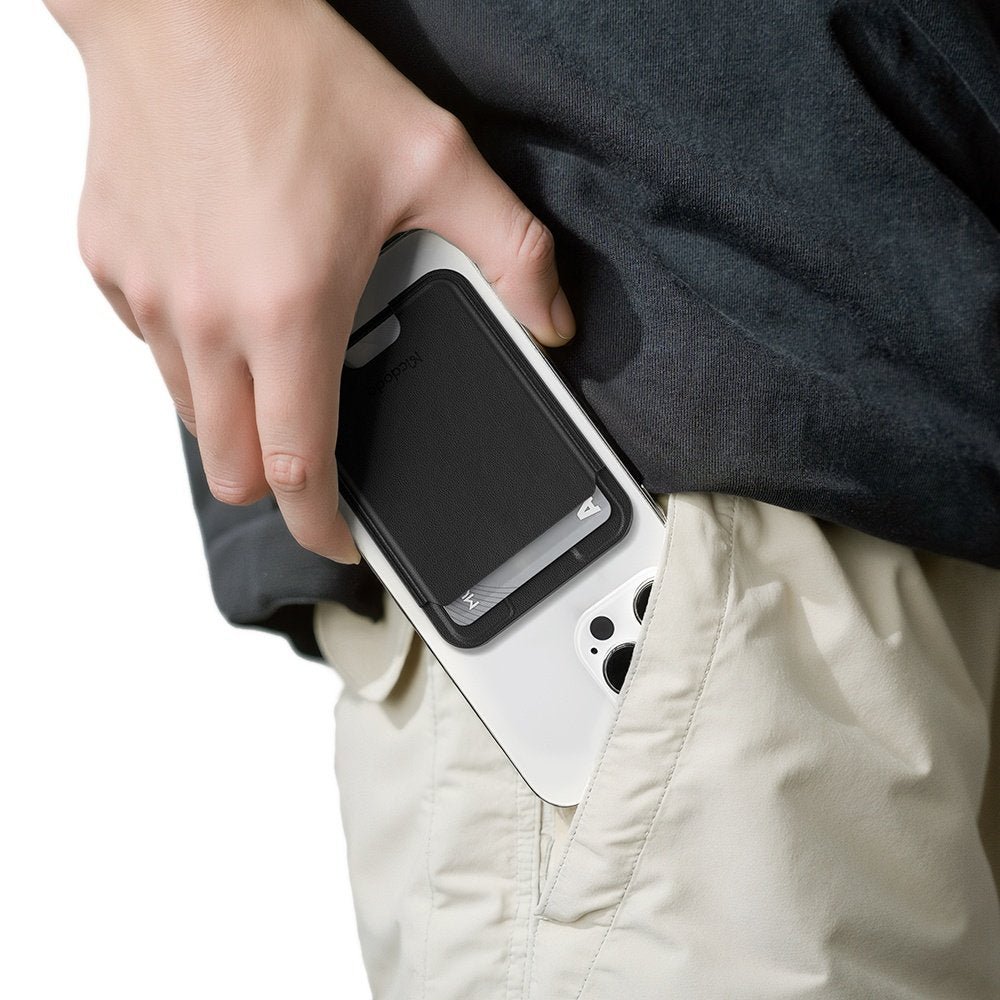 Estuche McDodo Wh-7920 Funda con Porta Tarjetas Magnética para Celular Serie Napa Negro — foto 4