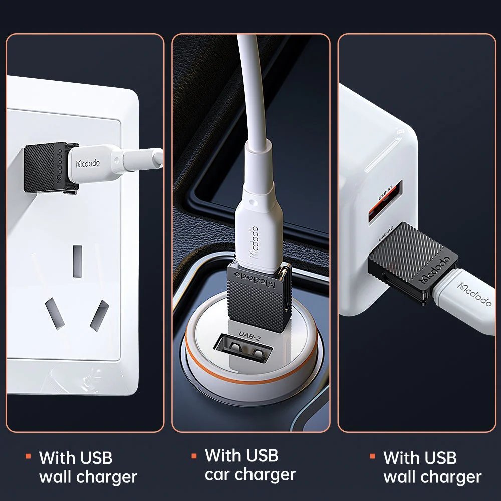 Cable McDodo Ot-6970 Convertidor Tipo C Hembra a USB-A 2.0 5A Negro — foto 2