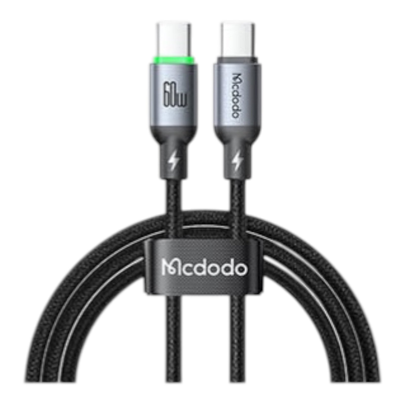 Cable McDodo Ca-6871 Cable Tipo C a Tipo C 60W 2m con Luz LED Negro