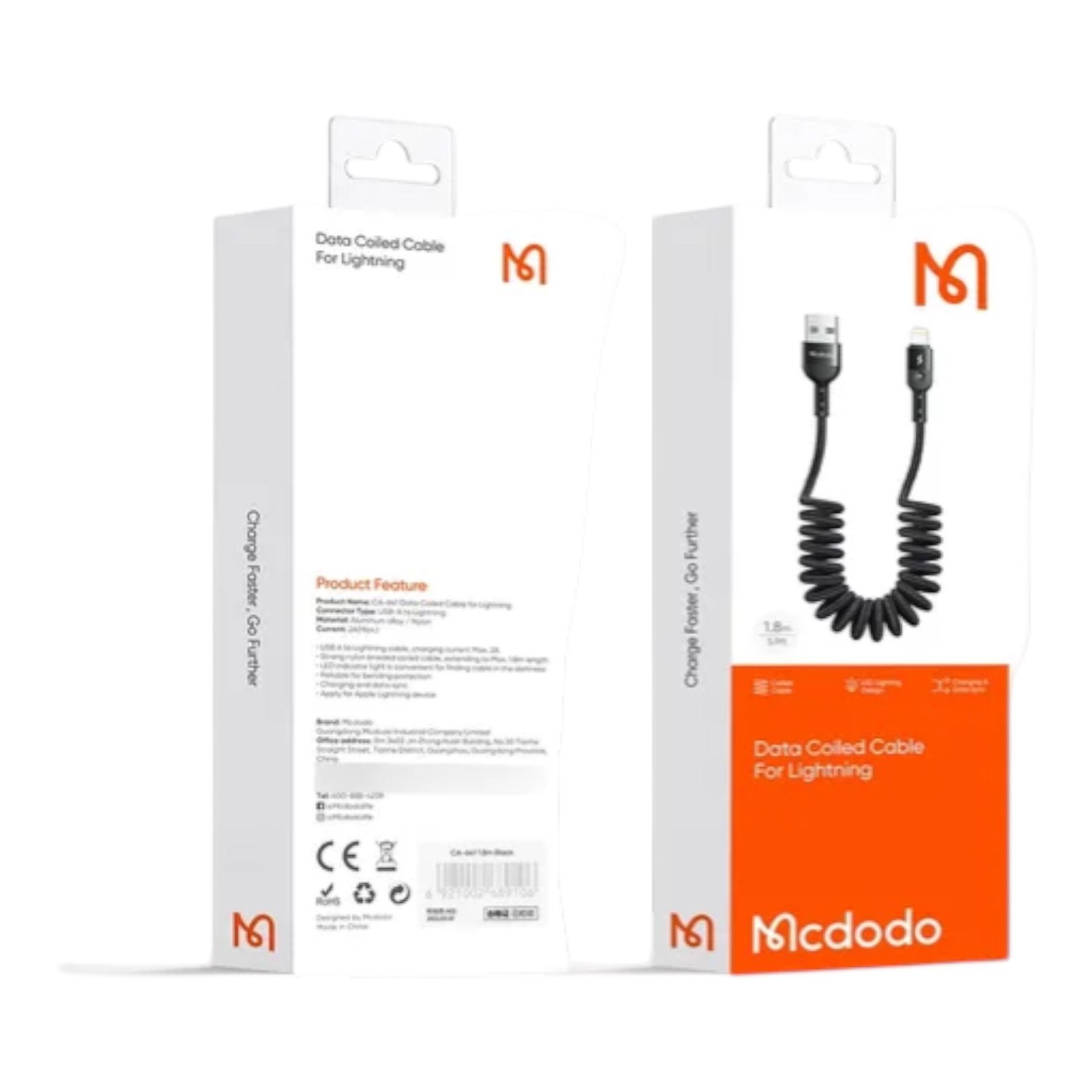 Cable McDodo Ca-6410 Cable Lightning iPhone 1.8m Negro — foto 2