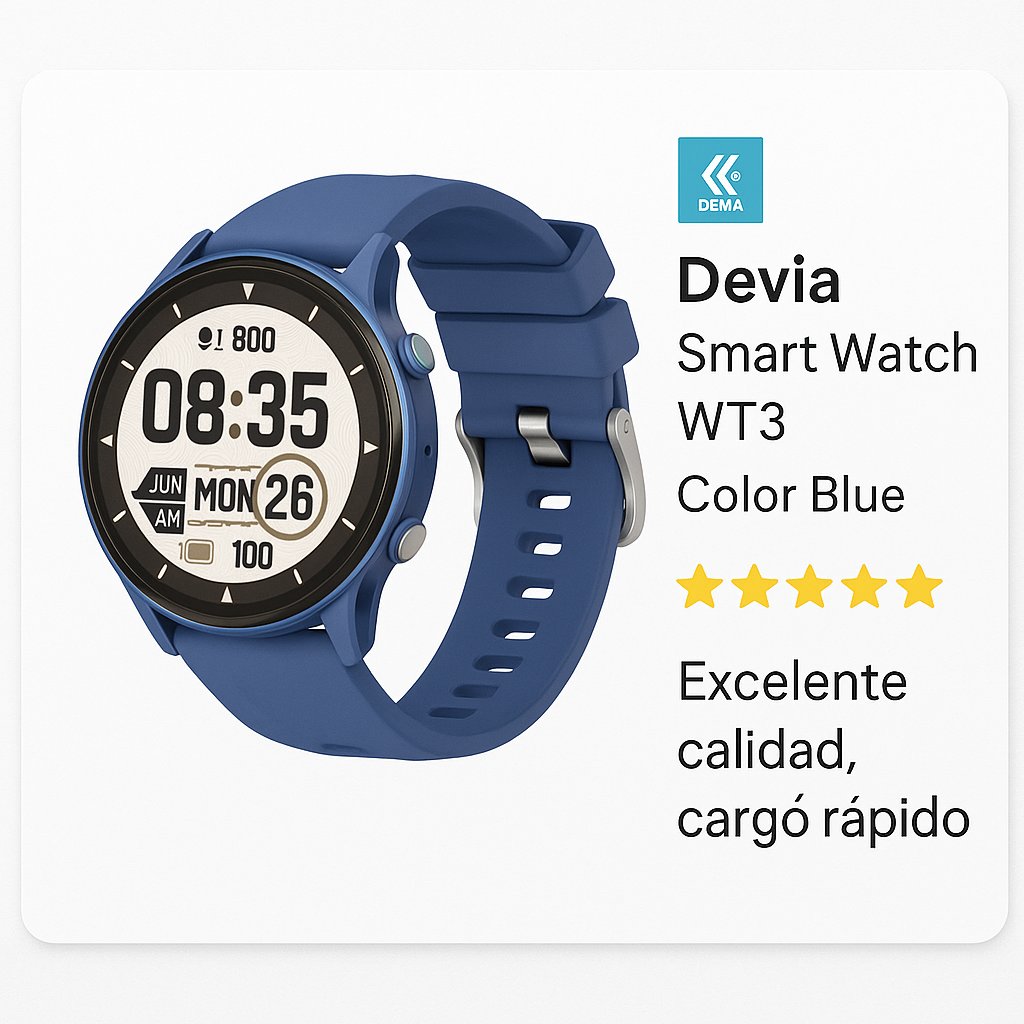 Accesorio Devia Smart Watch WT3 Color Blue — foto 5