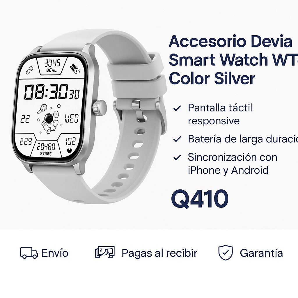 Accesorio Devia Smart Watch WT4 Color Silver — foto 6