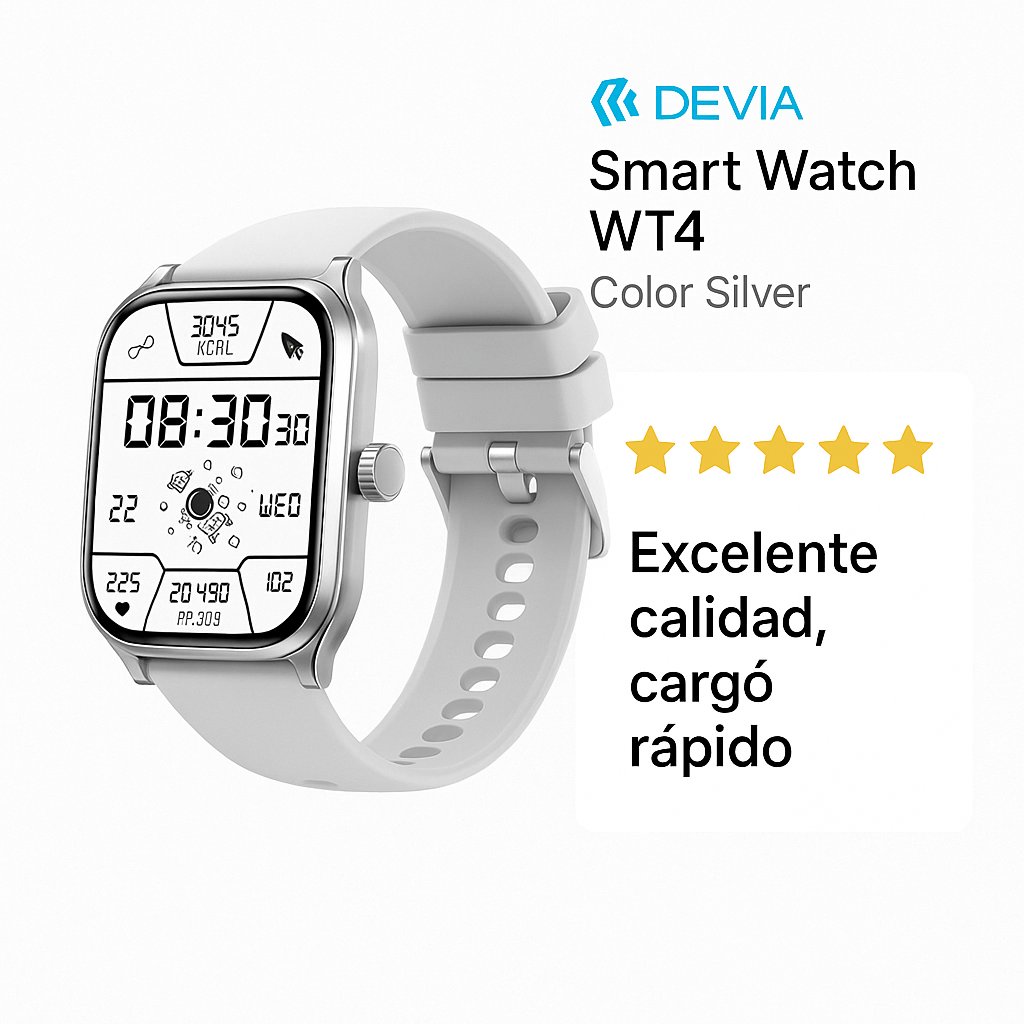 Accesorio Devia Smart Watch WT4 Color Silver — foto 5