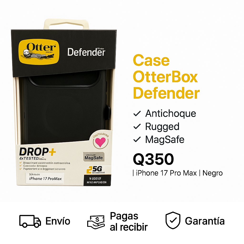 Case OtterBox Defender | iPhone 17 Pro Max | Negro — foto 6