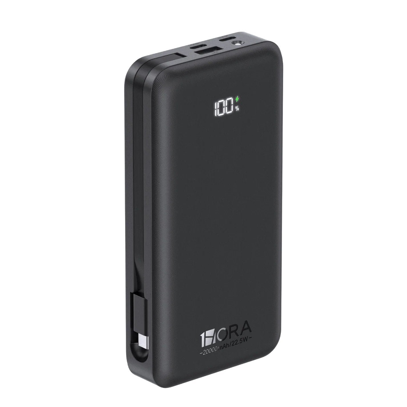 Bateria portable 1hora de 2000 mAh 22.5w con cable tipo c color negro BAT201