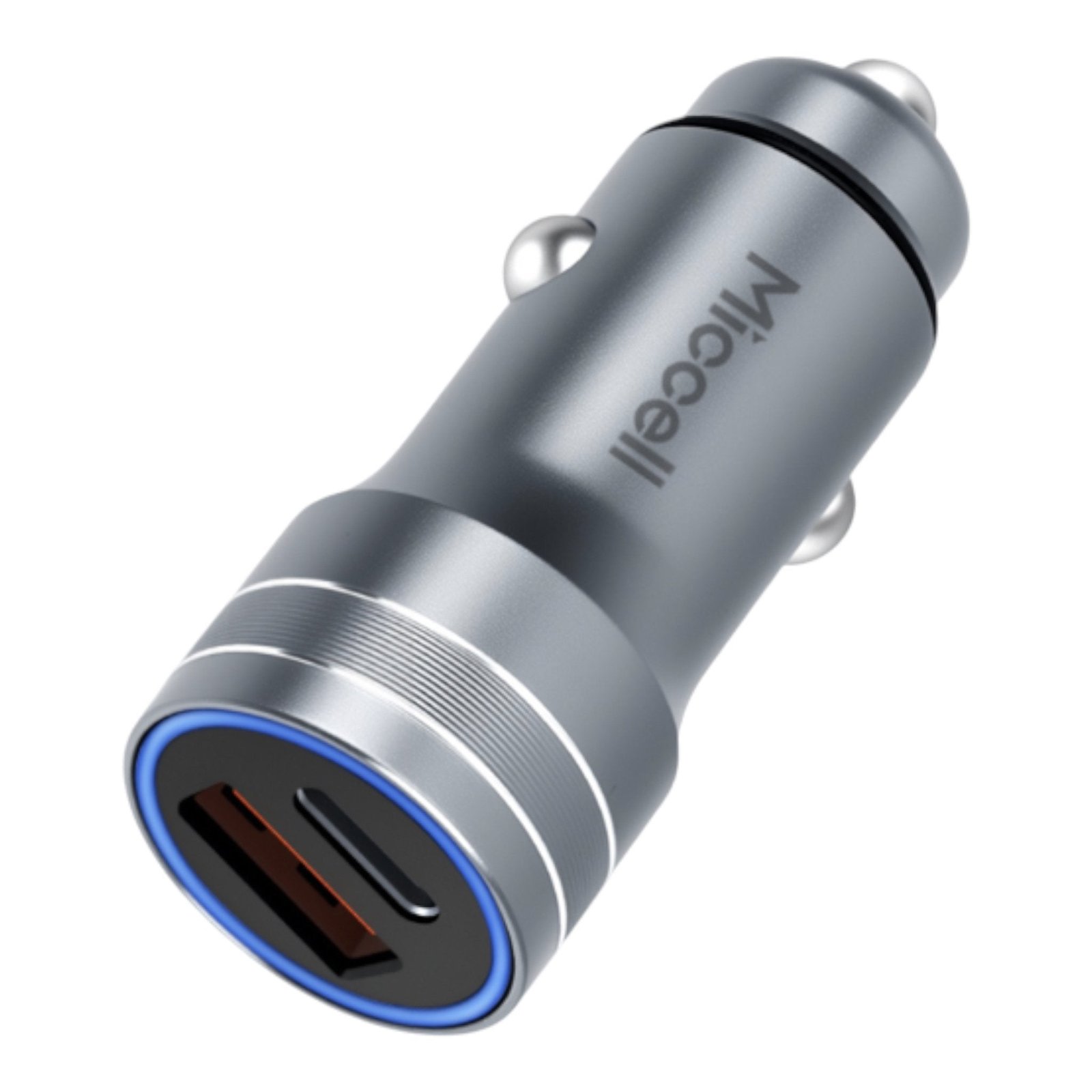 Cargador Miccell de carro gris USB-C 48W multi compatible — foto 2