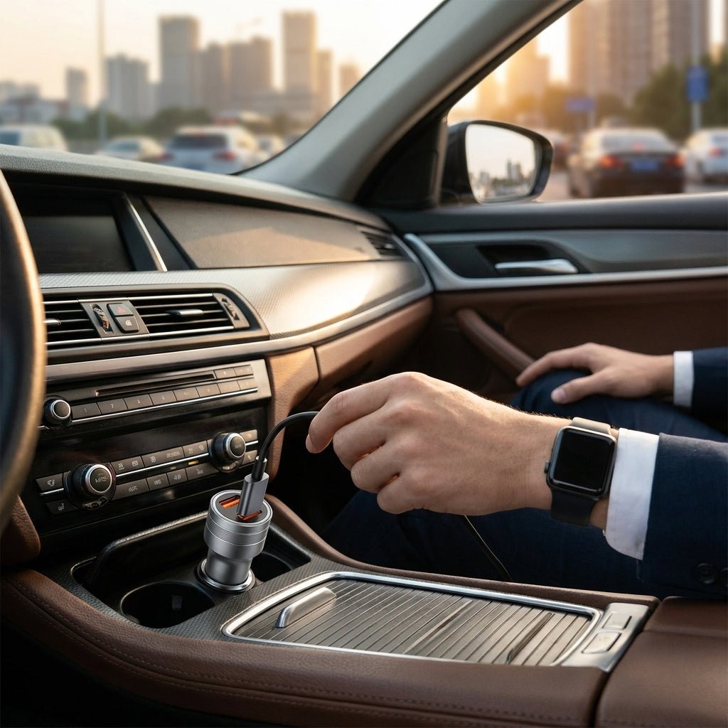 Cargador Miccell de carro gris USB-C 48W multi compatible — foto 4
