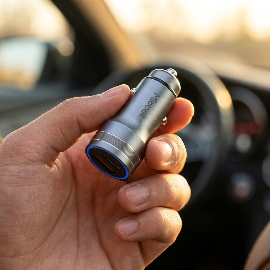 Cargador Miccell de carro gris USB-C 48W multi compatible — foto 5