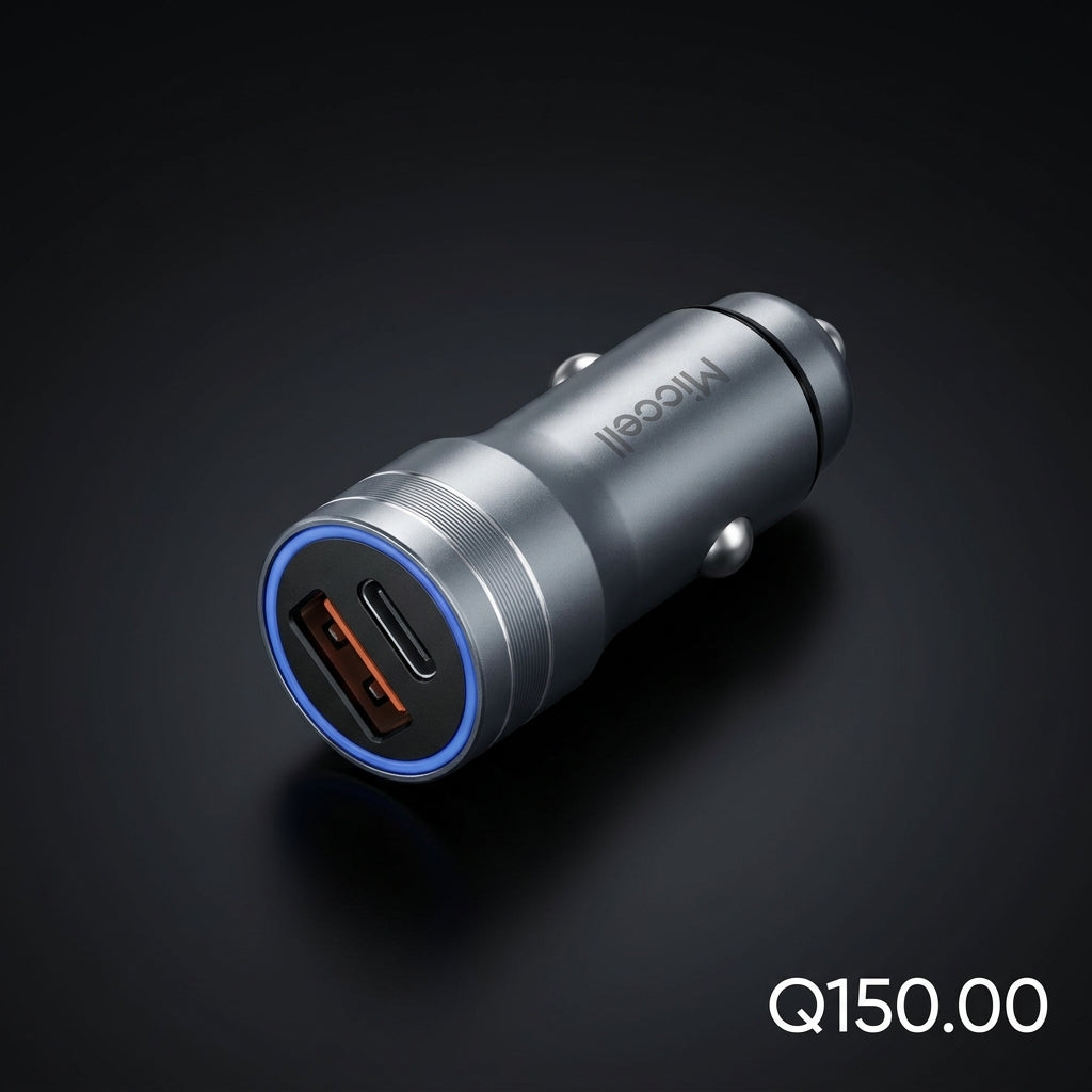 Cargador Miccell de carro gris USB-C 48W multi compatible — foto 6
