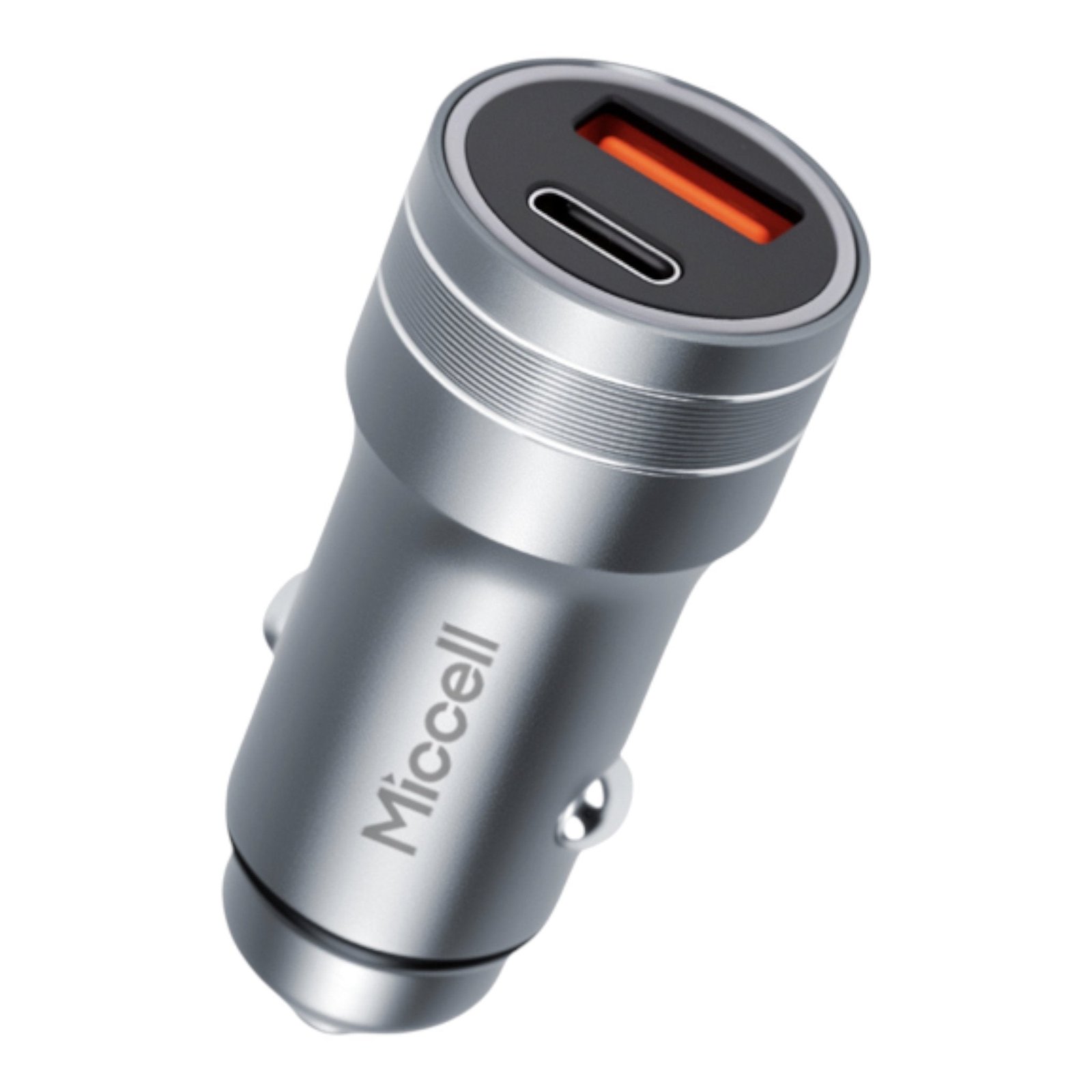 Cargador Miccell de carro gris USB-C 48W multi compatible