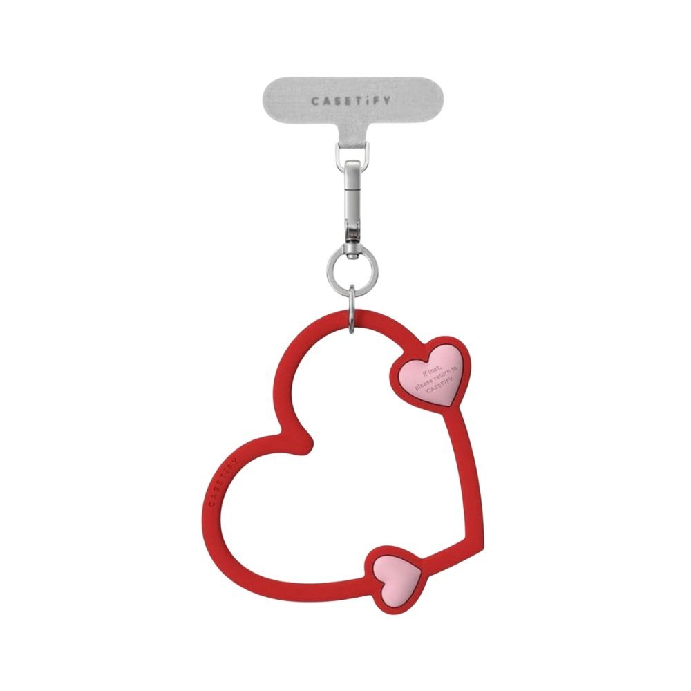 Accesorio CASETiFY strap de mano corazon rojo